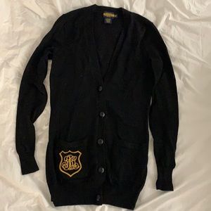 Long black Rugby Ralph Lauren merino wool cardigan